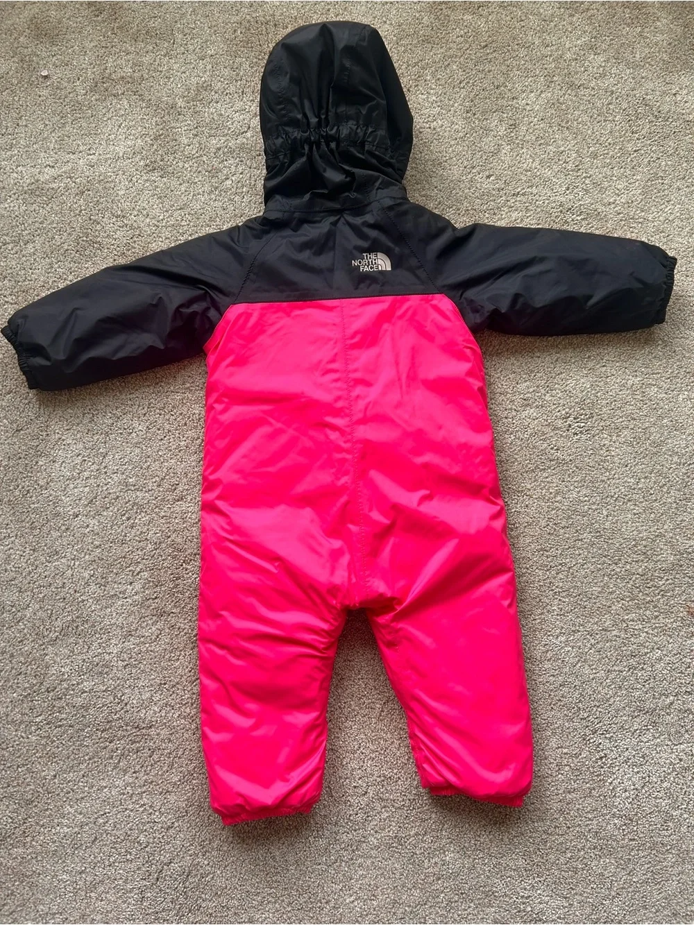 The North Face Hot Pink and Black Infant Jacket with Hood